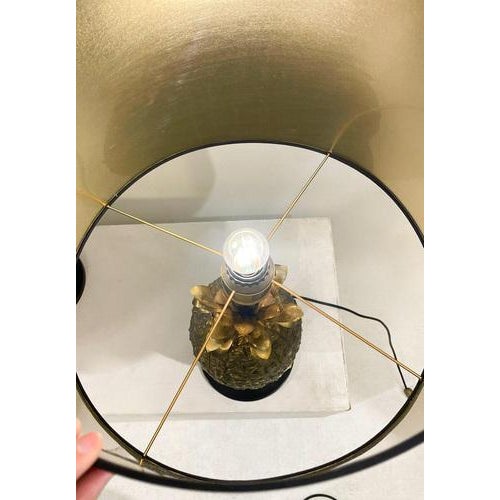 Gold Brass Pineapple Table Lamps, Set of 2 For Sale - Image 8 of 9