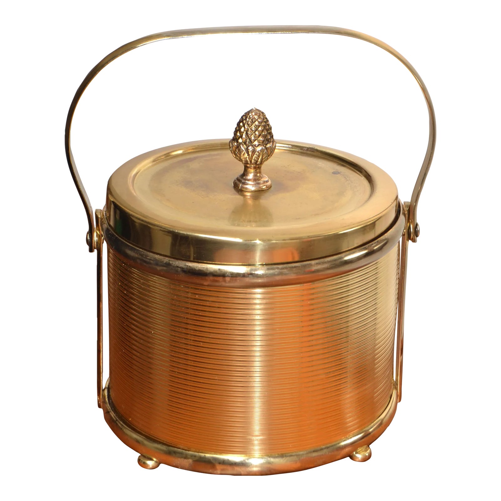 1940s Art Deco French Vacuum Insulated Ice Bucket Heavy Glass Insert ...