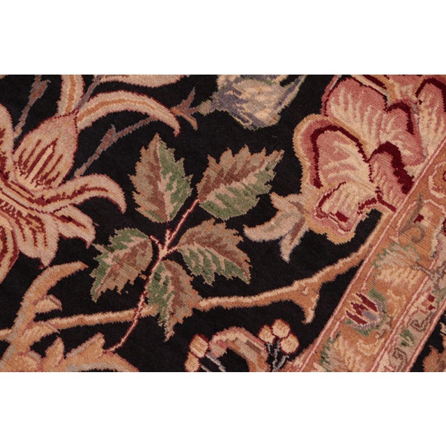 Art Nouveau Pak-Persian Black/Red Wool Rug - 8'1'' X 10'1'' For Sale - Image 4 of 9