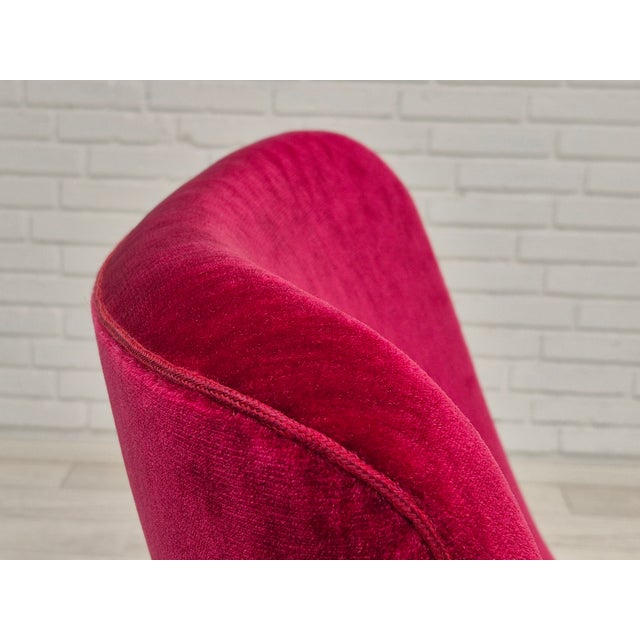 Vintage Danish Easy Chair in Velour, 1960s For Sale - Image 17 of 18
