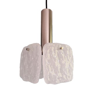 Frosted Glass Pendant Light by J. T. Kalmar for Kalmar Franken KG, 1970 For Sale