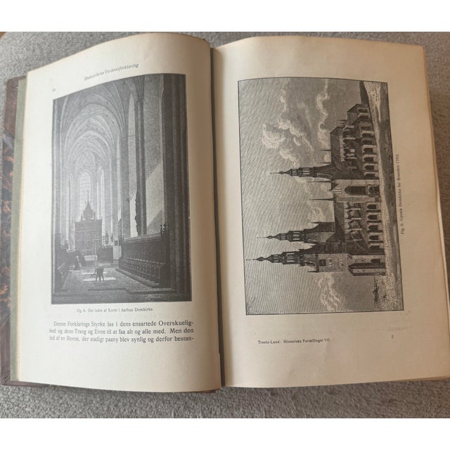 Antique Leather Books - Trois Lund Historiske Fortellinger - 4 Books - 1840s For Sale - Image 4 of 5