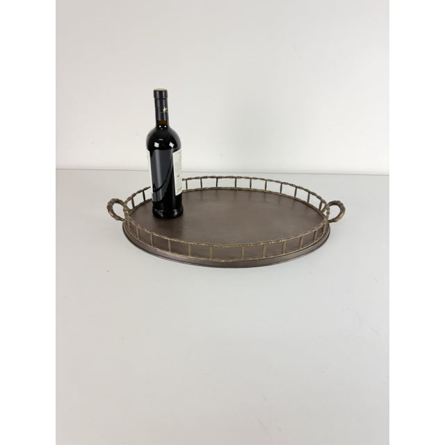 Metal Mid-Century Modern Italian Brass Tray, 1950s For Sale - Image 7 of 8