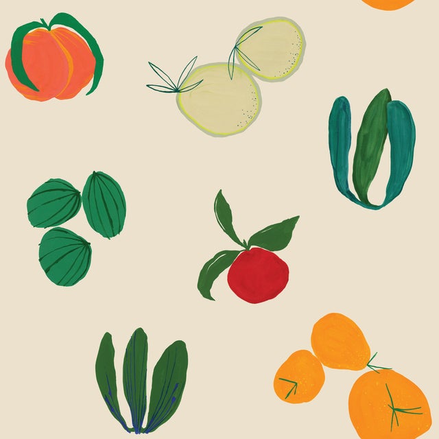 Sample - Fruits and Veggies Wallpaper by Susan Hable in Multicolor ...