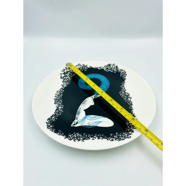 White Vintage Erté Bone China the Numerals Collection "2" Plate For Sale - Image 8 of 8