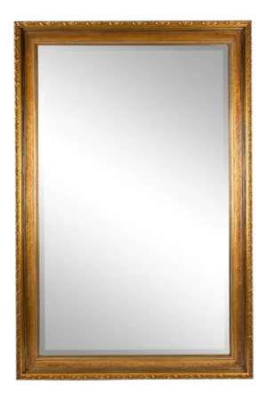 Vintage Gilded Wood Framed Hanging Wall Mirror