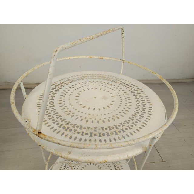 1970s Vintage Metal Garden Serving Cart, 1970s For Sale - Image 5 of 10