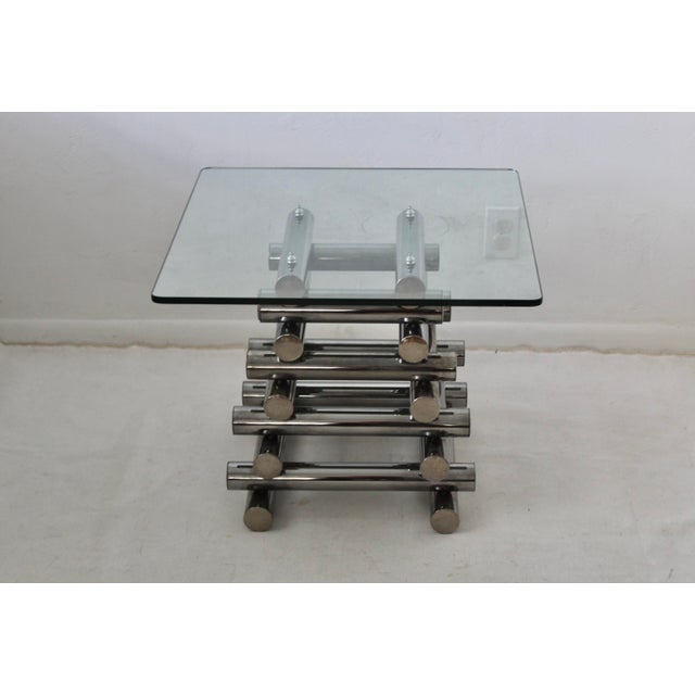 Paul Mayen Style Chrome Tubular Stacked Side Tables Vintage-a Pair For Sale - Image 17 of 17