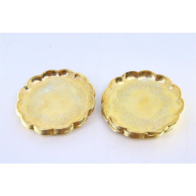 Bread Plates in Gilded Silver with Engraved Plant Motifs, Set of 8 For Sale - Image 5 of 7