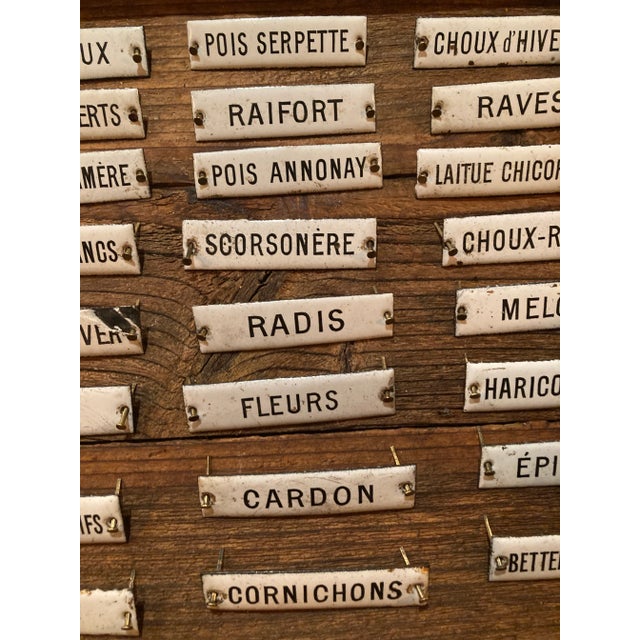 Paint Set of 32 Early 20th Century French Enamel Herb/Vegetable Labels For Sale - Image 7 of 8