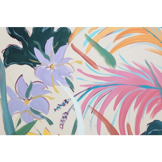 2026, Botanic Painting Triptych, Illustration Style Garden, Tropical Abundance, Acrylic Paint on Watercolor Paper For Sale - Image 9 of 11