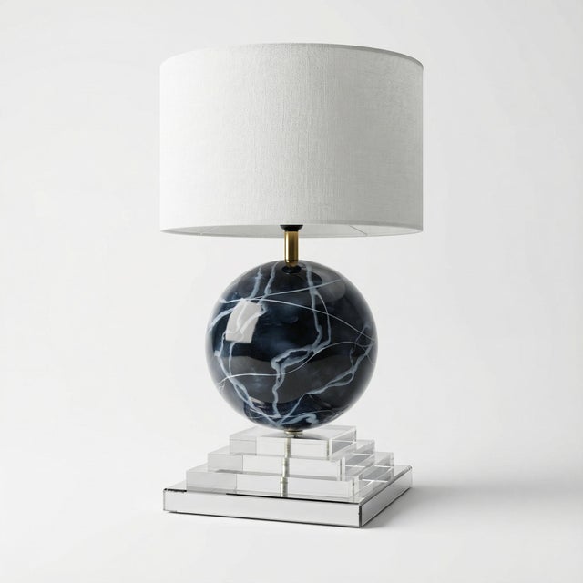 Architectural Lamp Glass with Sphere Marble Effect, 1970s For Sale - Image 11 of 11