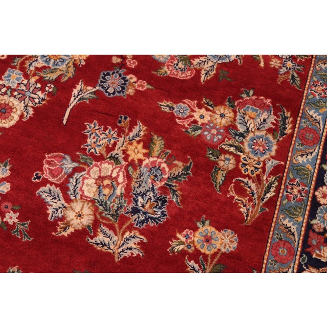 Medallion Elegant 1990's Pak-Persian Red/Blue Wool Rug - 6'0'' X 9'3'' For Sale - Image 4 of 9