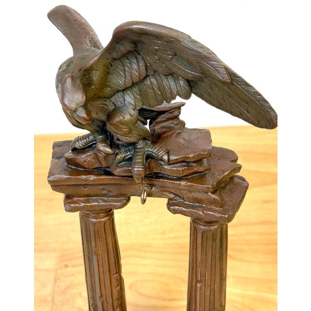 19th-Century French/ Italian Neoclassical Cast Bronze Eagle Pocket Watch Holder For Sale - Image 10 of 18