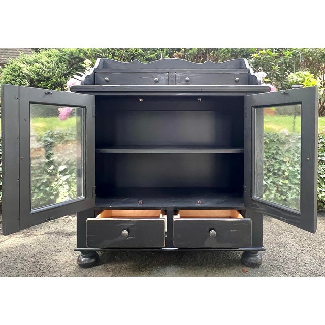 1990s Broyhill Attic Heirlooms Dining Chest in Black For Sale - Image 5 of 10
