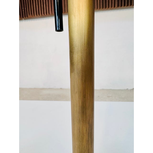 1970s Table Lamp with Brass Base and Silk Shade by Swiss Lamps International, Zurich, 1970s For Sale - Image 5 of 14