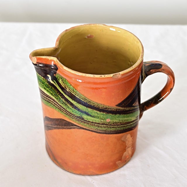 French 19th Century French Marbled Glazed Pitcher For Sale - Image 3 of 7