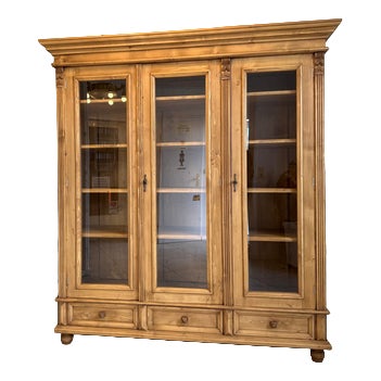 Rustic Display Cabinet in Natural Wood For Sale