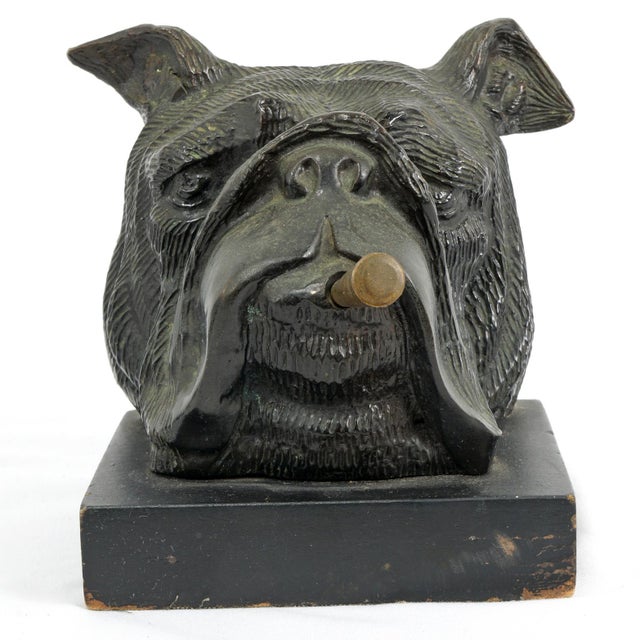 Pair of British Bulldog Churchill Bookends Smoking Cigar - 1940's For Sale - Image 12 of 14