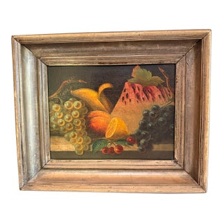 Antique 19th/Early 20th Century Fruit Still Life Oil Painting - Framed For Sale