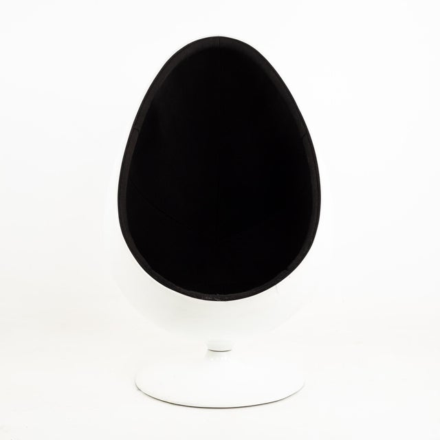 Eero Aarnio Style Mid Century White Egg Chair Chairish