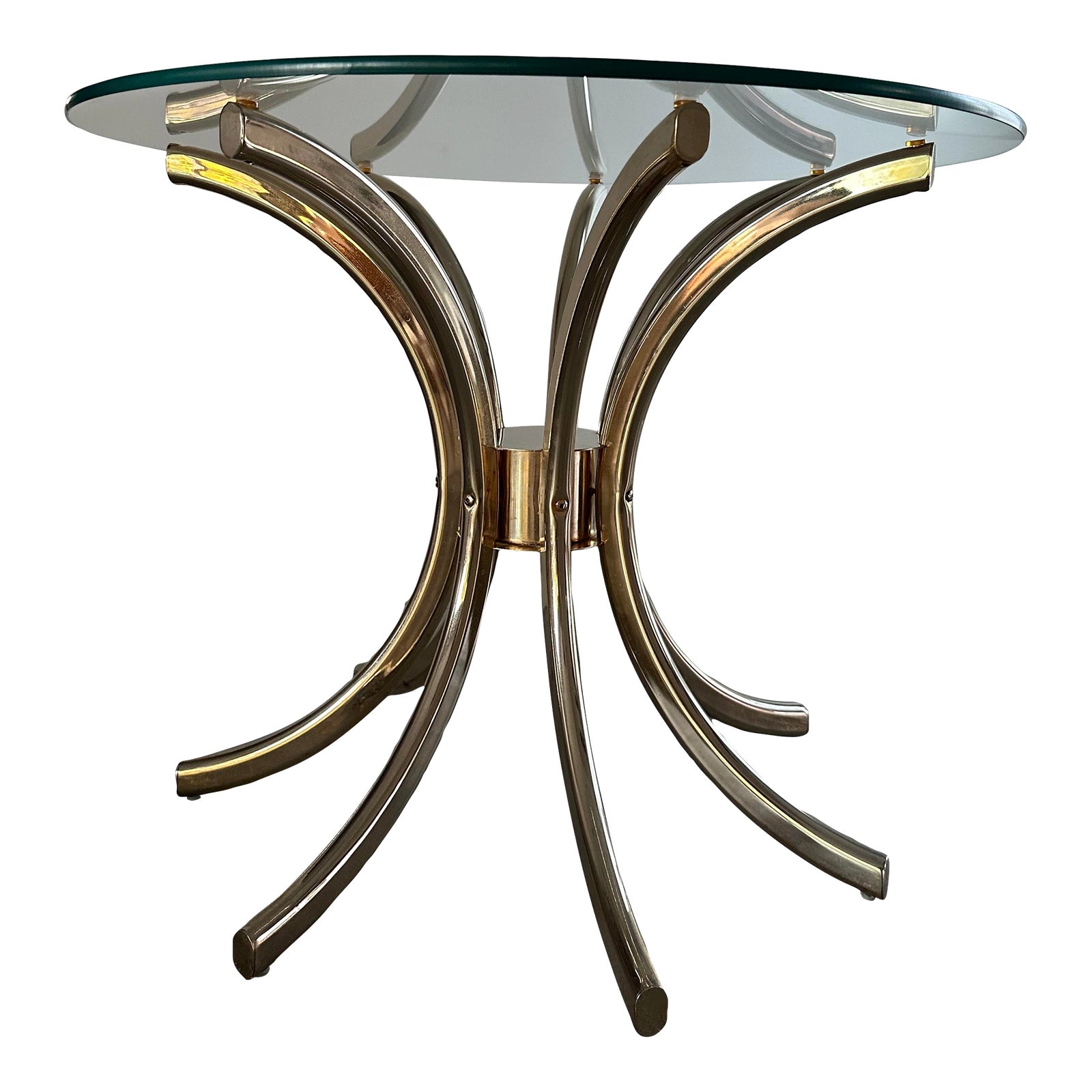 1960's Brass Pedestal Side Table Chairish