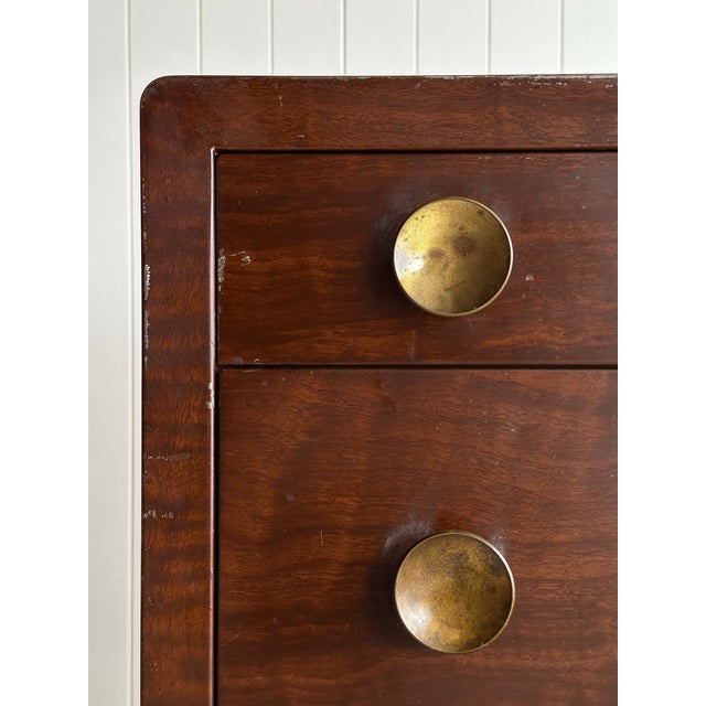 Metal Vintage Norman Bel Geddes Steel Chest of Drawers With Mirror & Brass Pulls, C. 1930s For Sale - Image 7 of 18