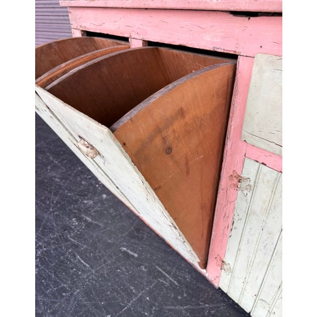 Wood Antique Chippy Mercantile Cabinet For Sale - Image 7 of 12