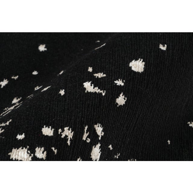Textile Rug & Kilim’s Abstract Rug in Black With White Painterly Patterns – “Milky Way” For Sale - Image 7 of 8