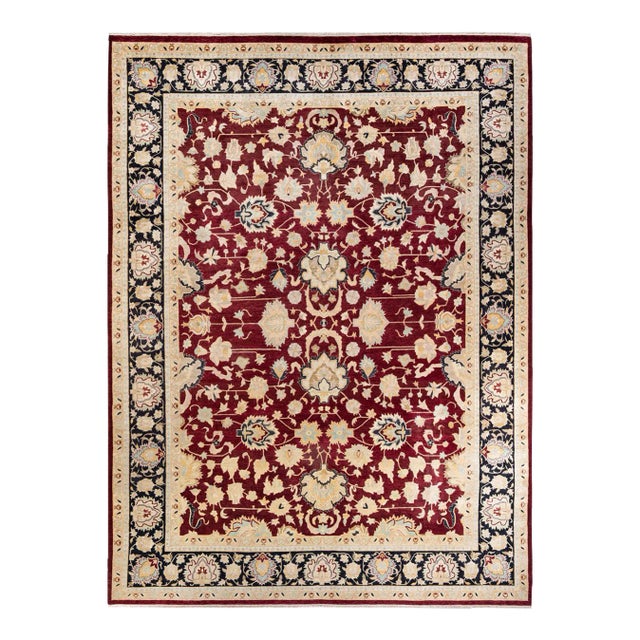 Mogul, One-of-a-Kind Hand-Knotted Area Rug in Red, 9' 2" x 12' 3" For Sale