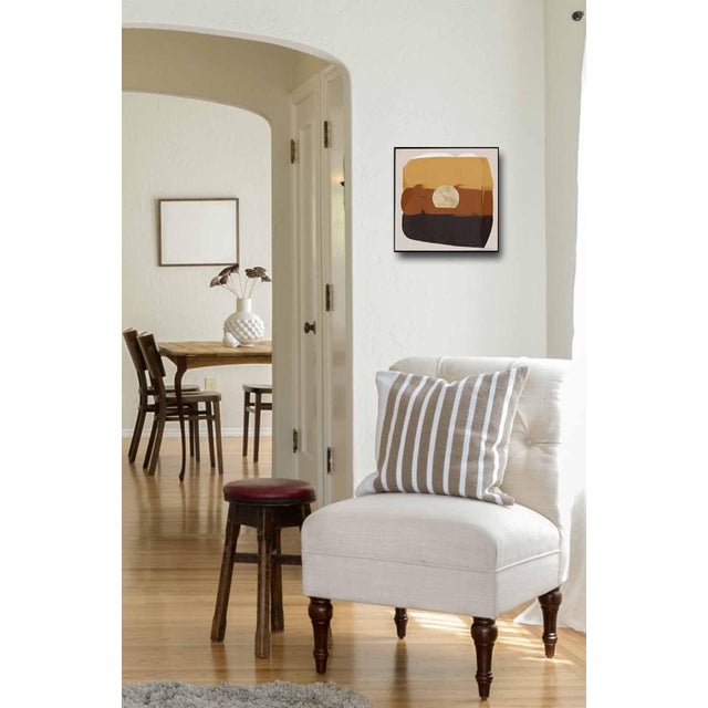 Eternal Sunsets Mini: Aura - Original Warm Ochre Brown Abstract Acrylic and Gold Leaf Painting by Jason DeMeo For Sale - Image 9 of 10