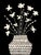This black and white acrylic floral painting is inspired by the mid-century masters. Framed in a vintage gold wood frame,...