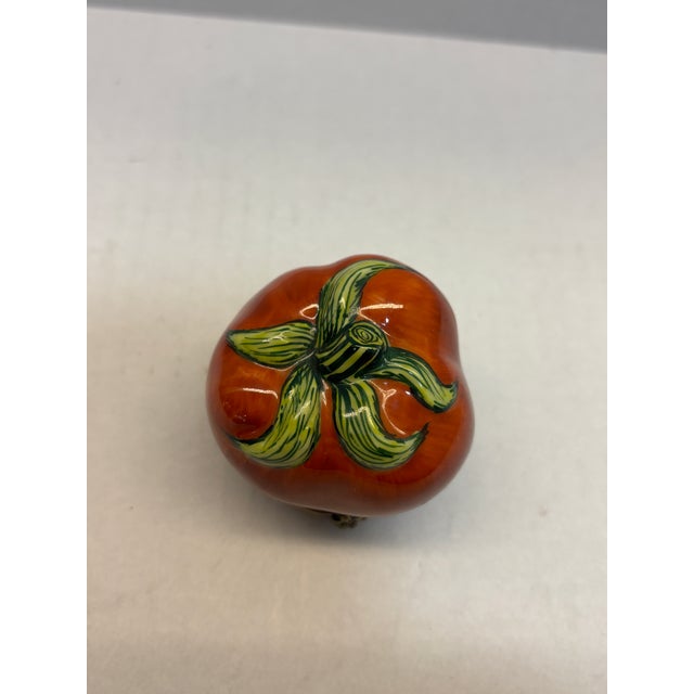 1960s 1960s Limoges France Porcelain Tomato Trinket Box — Chamart Exclusive, Hand-Painted For Sale - Image 5 of 5