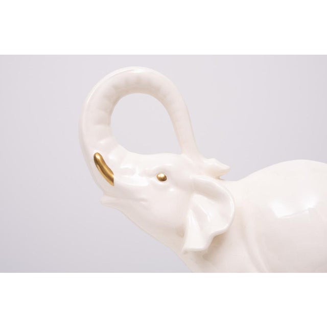 Ceramic Large Ceramic Elephant on Golden Ball, 1970s For Sale - Image 7 of 9