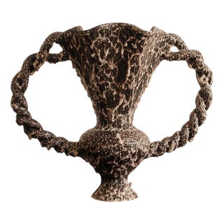 Large Сeramic Vase with Twisted Handles from Vallauris For Sale