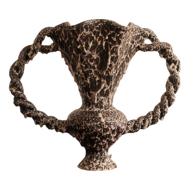 Large Сeramic Vase with Twisted Handles from Vallauris For Sale