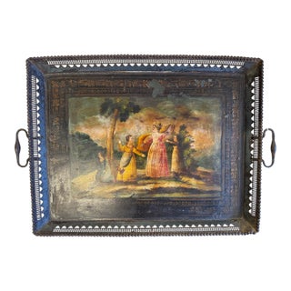 Late 19th Century Antique Toleware Tray For Sale