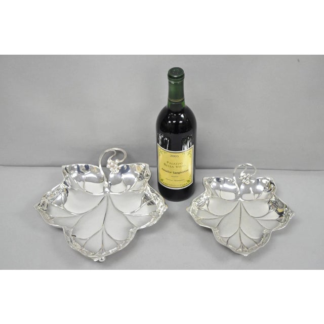 Vintage WMF Germany Small Silver Plated Maple Leaf 9" Trinket Candy Dish Bowl For Sale - Image 11 of 12