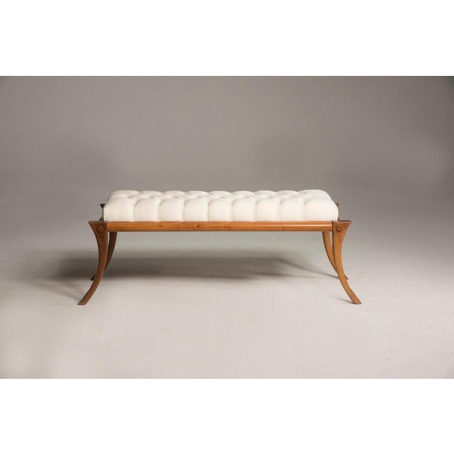 Not Yet Made - Made To Order Walnut and Leather Bench from Pescetta For Sale - Image 5 of 16