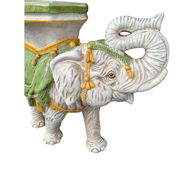 1960s Vintage Italian Terracotta Elephant Plant Stand Statue For Sale - Image 4 of 12