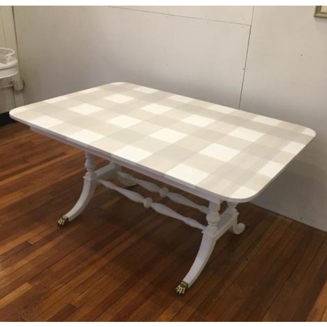1940s Farmhouse Buffalo Check Dining Room Table Chairish