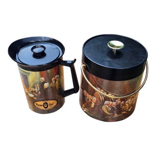 Vintage Thermo-Serv Insulated Coffee Server & Ice Bucket Set – Colonial Williamsburg Collection For Sale