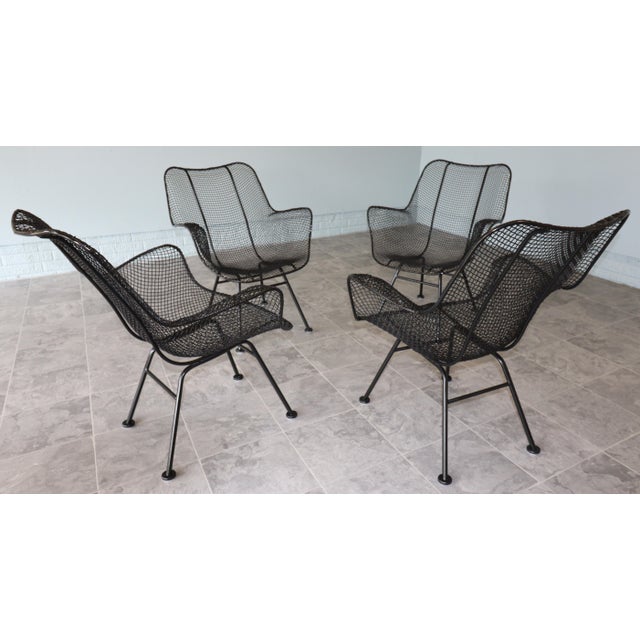Black Four Russell Woodard “Sculptura” Lounge Chairs – Pristine Condition, 1950s, Attributed For Sale - Image 8 of 11
