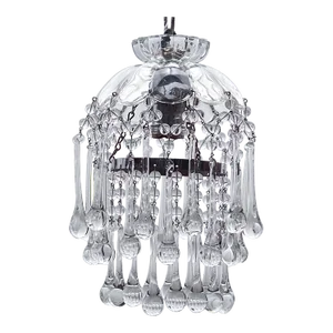 Vintage Layered Chandelier With Cut Glass Dish