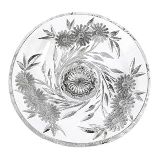 Mid 20th Century Marquis Waterford Christie Cut Crystal Footed Bowl Czech Pedestal Centerpiece For Sale