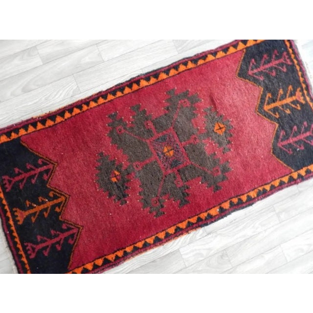 Turkish Vintage Tree of Life Pattern Turkish Rug 1′8″ × 3′6″ For Sale - Image 3 of 8