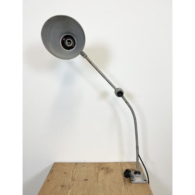 Large Industrial Grey Workshop Table Lamp, 1960s For Sale - Image 4 of 18