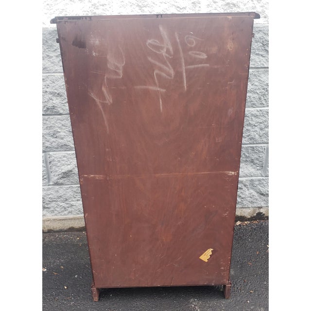 Wood 1940s Frankson Furniture Mahogany Chippendale 4-Tier Narrow Bookcase Bookshelf For Sale - Image 7 of 9