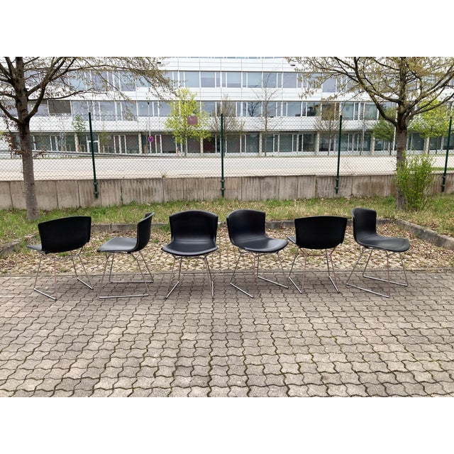 Harry Bertoia Model 420 Side Chair in Saddle Leather by Harry Bertoia for Knoll Inc. / Knoll International, 2017, Set of 6 For Sale - Image 4 of 18