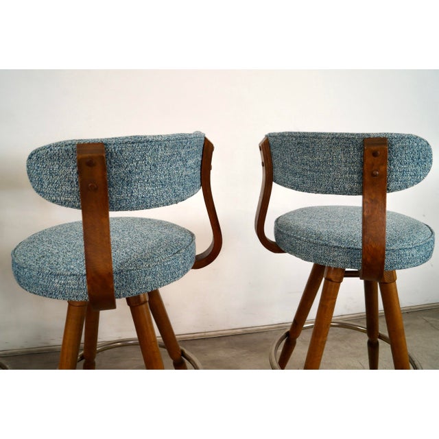 1960’s Mid-Century Modern Bentwood Bar Stools - Set of 3 For Sale - Image 11 of 12